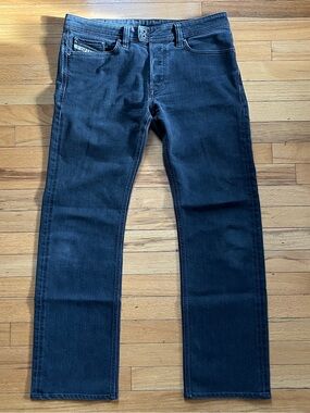 Diesel Viker R Box Men's Black Regular Straight Jeans Stretch Button Fly 33x31